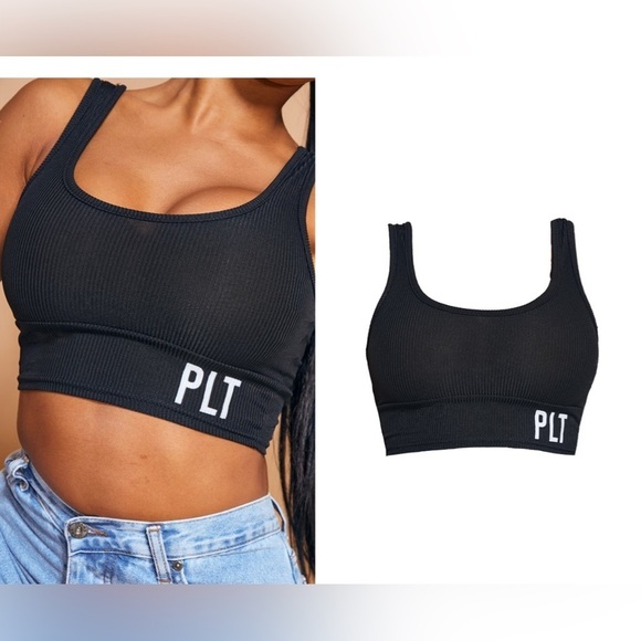 Pretty Little Thing Ribbed Logo Crop Tank - Picture 3 of 3